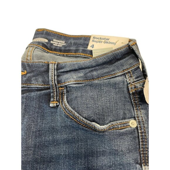 Old Navy Rockstar Super Skinny Womens Jeans Size 4 Blue Denim Distressed Style - Picture 2 of 4